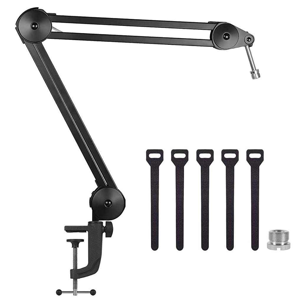 ZORBES Heavy Duty Desk Microphone Arm Stand with Adapter, Mic Stand Microphone Stand Adjustable Suspending Mic Arm Stand for Recording Studio, Livestream, Gaming Streaming Podcasting ZORBES Heavy Duty Desk Microphone Arm Stand with Adapter, Mic Stand Microphone Stand Adjustable Suspending Mic Arm Stand for Recording Studio, Livestream, Gaming Streaming Podcasting